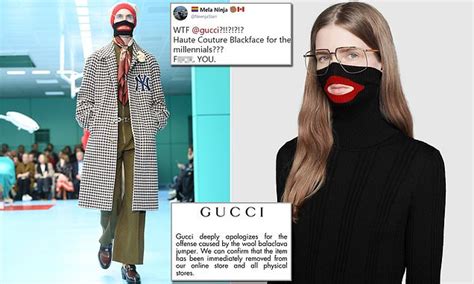 black balaclava face mask gucci|gucci logo controversy.